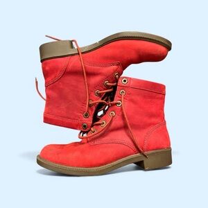 Kodiak Red Lace-Up Boots